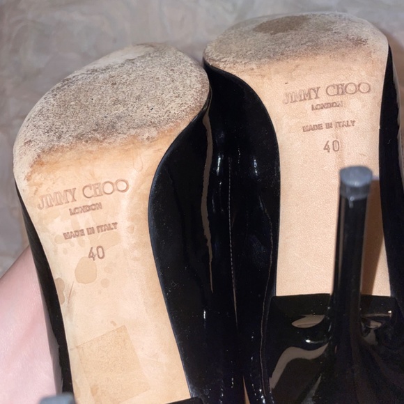 Jimmy Choo Patent Black Heels - size 40 - Picture 3 of 3